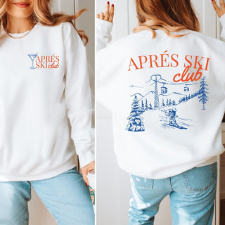 Apres Ski Club Front And Back Wholesale Graphic Sweatshirt - Quick Shipping - Limeberry Wholesale