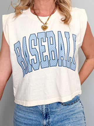 Baseball Polka Dots Wholesale Sleeveless Graphic Tee - Limeberry Wholesale