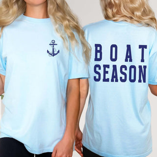 Boat Season Front & Back Wholesale Comfort Color Graphic Tee - Limeberry Wholesale