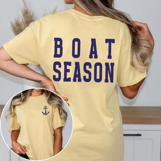 Boat Season Front & Back Wholesale Comfort Color Graphic Tee - Limeberry Wholesale