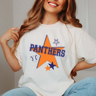 Custom Baseball Large Star Wholesale Comfort Color Graphic Tee - Limeberry Wholesale