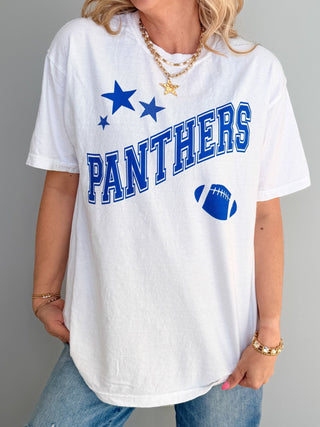 Custom Mascot Football And Stars Wholesale Comfort Color Graphic Tee - Limeberry Wholesale