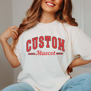 Custom Team And Mascot With Stripes Wholesale Comfort Color Graphic Tee - Limeberry Wholesale