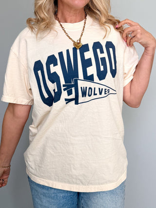 Custom Team with Mascot Pennant Flag Wholesale Comfort Color Graphic Tee - Limeberry Wholesale