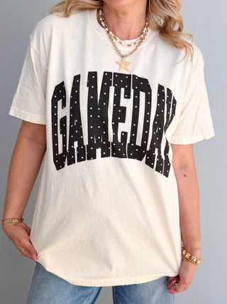 Gameday Polka Dot Wholesale Comfort Color Graphic Tee - Limeberry Wholesale