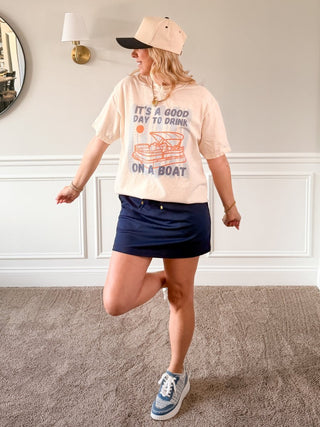 Good Day To Drink On A Boat Wholesale Comfort Color Graphic Tee - Limeberry Wholesale