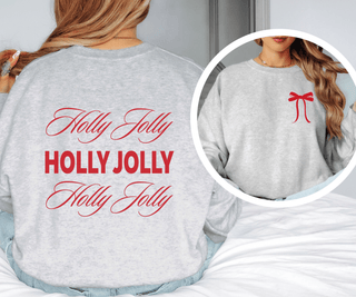 Holly Jolly Repeat Wholesale Graphic Sweatshirt Front & Back Design - Limeberry Wholesale
