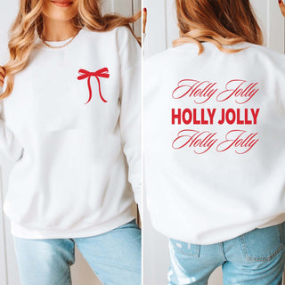 Holly Jolly Repeat Wholesale Graphic Sweatshirt Front & Back Design - Limeberry Wholesale