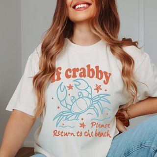 If Crabby Return To The Beach Wholesale Graphic Comfort Color Tee - Limeberry Wholesale
