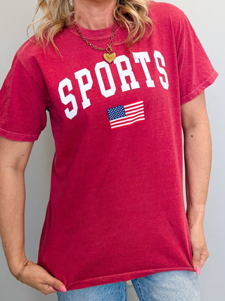 Sports USA Flag Wholesale Comfort Color Graphic Tee - Limeberry Wholesale