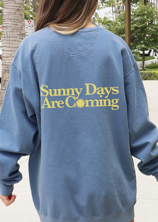 Sunny Days Are Coming Back Design Wholesale Comfort Color Crew Sweatshirt - Limeberry Wholesale