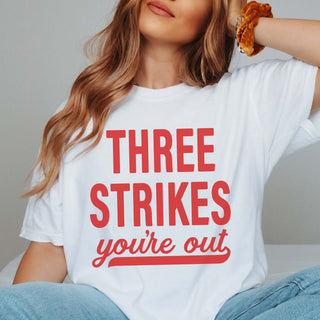 Three Strikes You're Out Wholesale Comfort Color Graphic Tee - Limeberry Wholesale