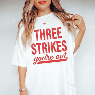 Three Strikes You're Out Wholesale Comfort Color Graphic Tee - Limeberry Wholesale