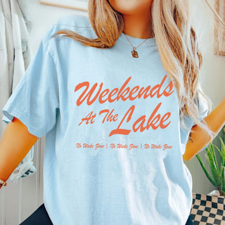 Weekends At The Lake Wholesale Graphic Comfort Color Tee - Limeberry Wholesale